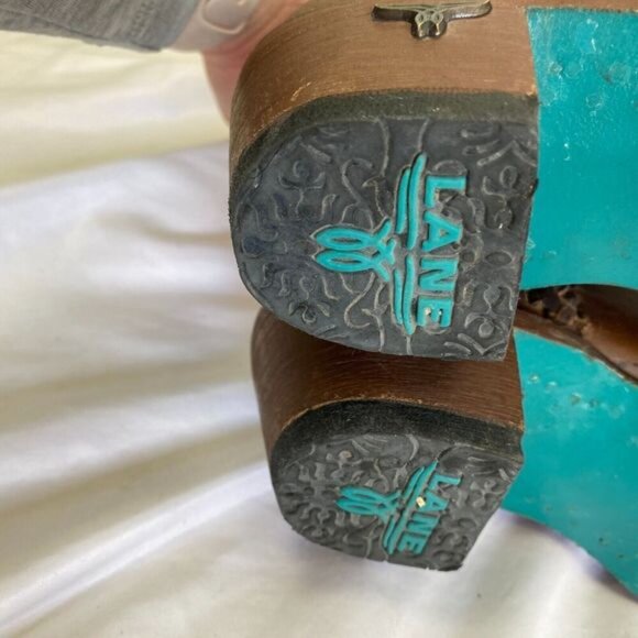 Lane PLAIN JANE PJ Brown Cowboy Boots Booties Size 6 Short Leather Western Ankle - Picture 10 of 11